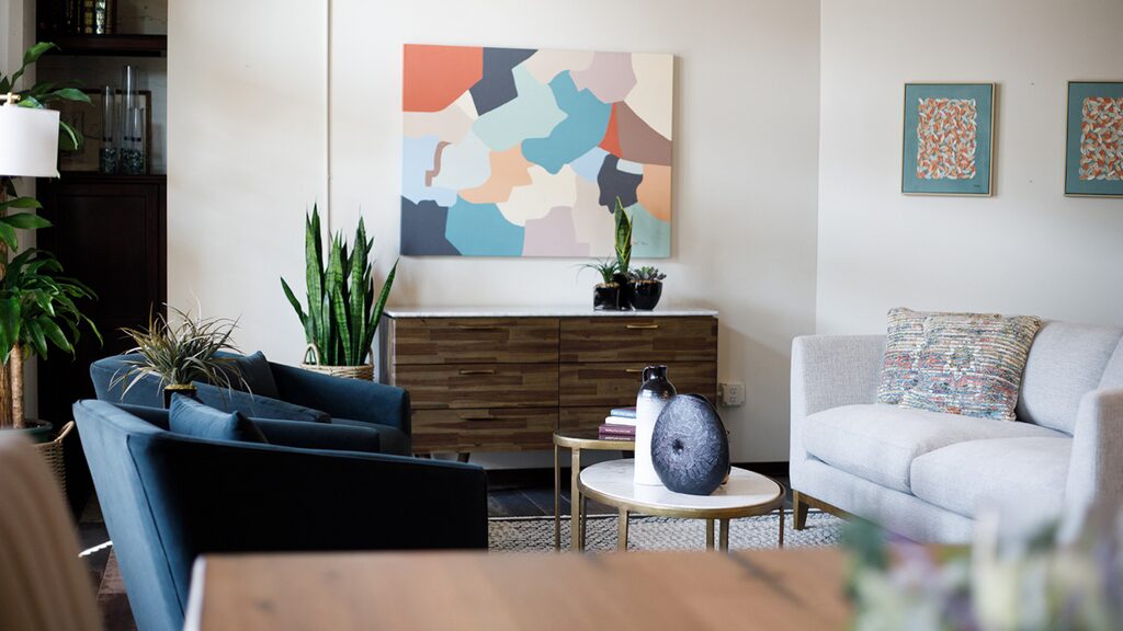 abode staging furniture set up