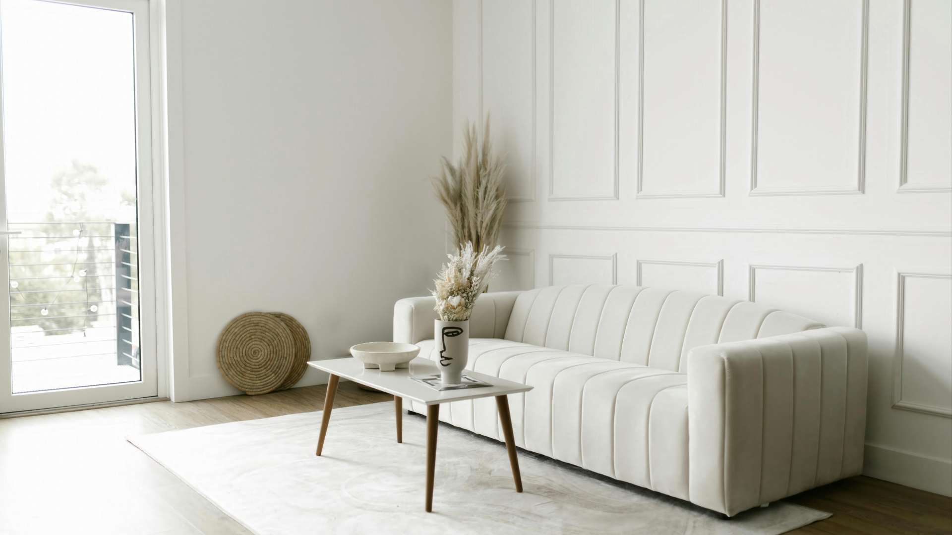 white living room setup