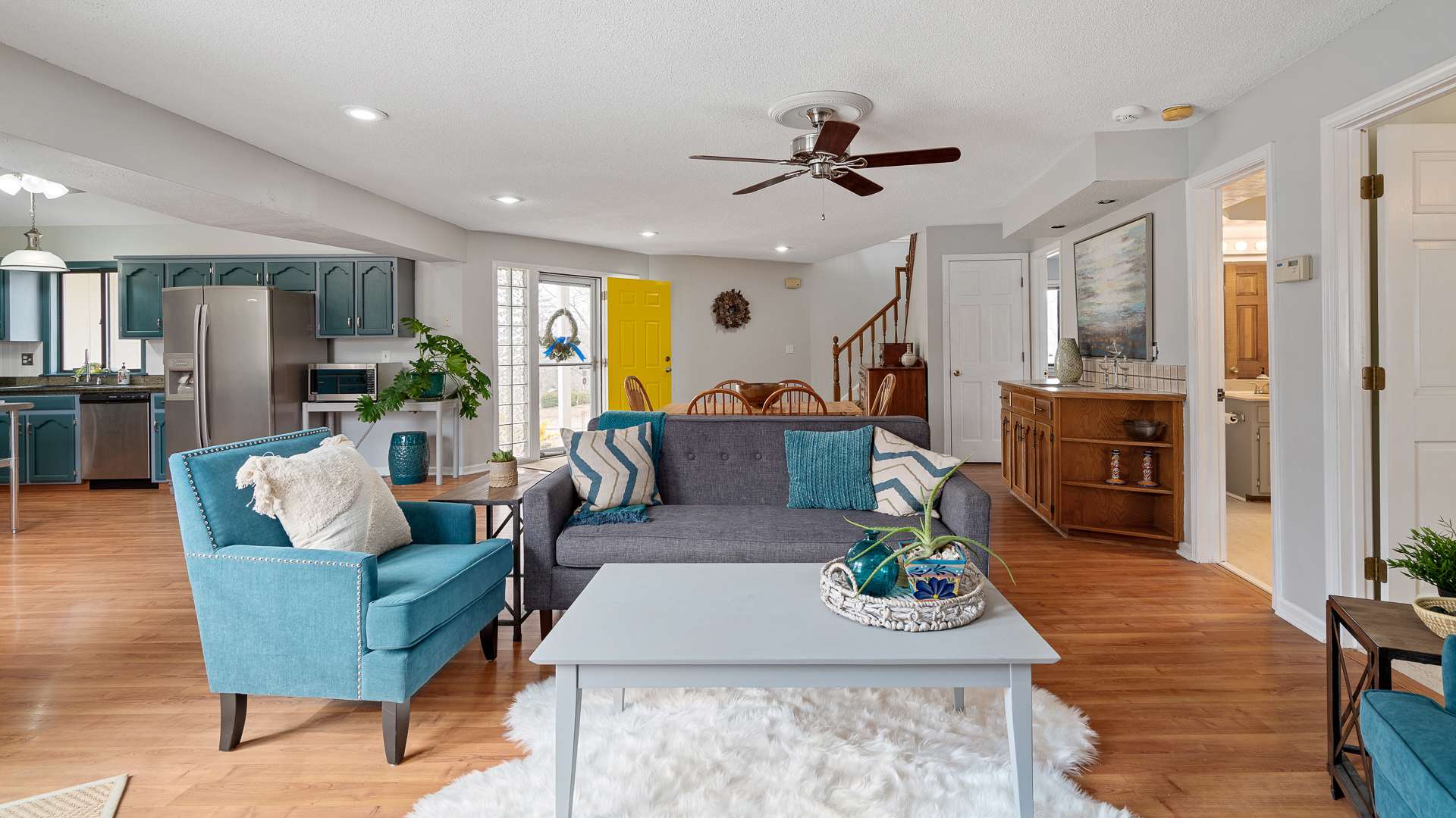 ice blue living room